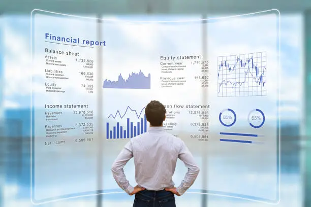 Molinari Oswald Financial Statement Services for Business. Serving businesses in the Lehigh Valley, surrounding counties, and Mid-Atlantic region. Man staring at financial dashboard screen.